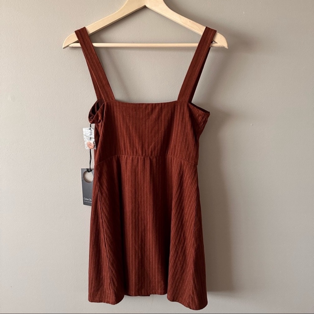 privacy please ribbed button front mini dress - Picture 9 of 9